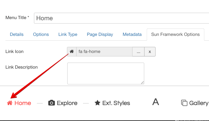 Main Menu Icons Settings