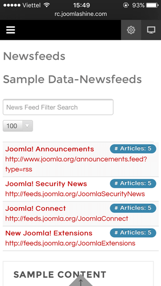 News feeds presentation (com_newsfeeds)