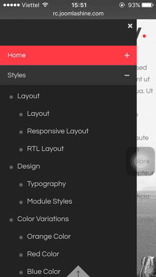 Children menu items are presented as tree
