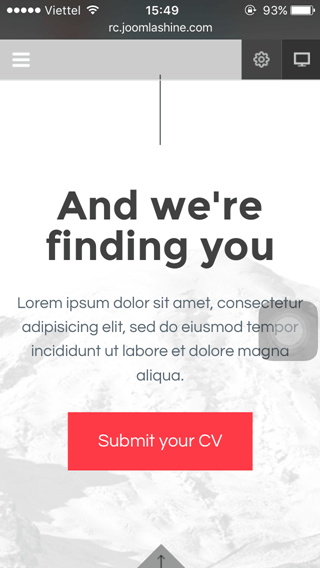 Module positions in mobile layout