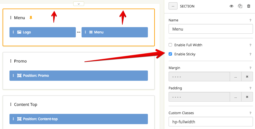 Main Menu Icons Settings